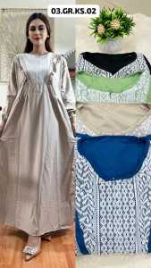 Gamis Premium Syakilla Mix Burkat Lengan Panjang Polos Warna-Warni