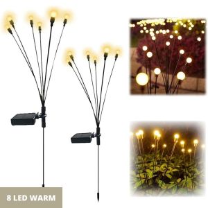 Lampu Surya Taman Kunang-kunang Luar Ruangan Tahan Air Kembang Api Rumput Lampu Surya Lampu Berkemah