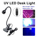 Uv Light Nail Dryer 3W Flexible Desk Lamp for Gel Curing Money Detector. 