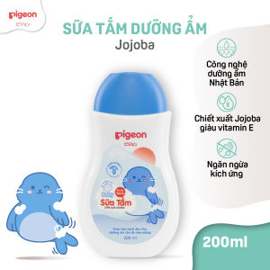 Sữa Tắm Gội Dưỡng Ẩm Cho Bé Sơ Sinh Pigeon 200ml Dịu Nhẹ Mềm Mại An Toàn Cho Da Chính Hãng - Hương Jojoba / Hoa Hướng Dương 200ml