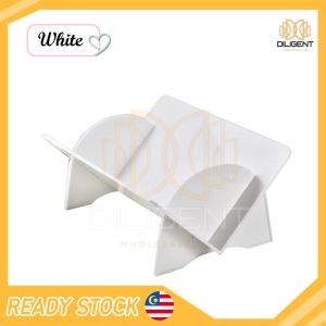 【D298】Kreatif Gaya Buku Stand Transparent Bookend Holder Desktop Organizer Books Shelf Acrylic Books Rack