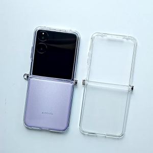 Suitable for Xiaomi mixflip2 Simple Transparent Phone Case mix flip Soft Side Hanging Buckle TPU Drop-Resistant Cover