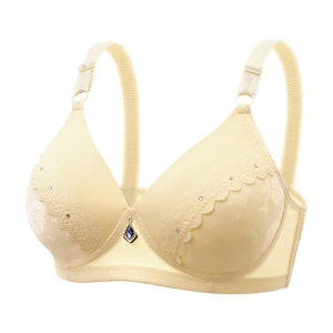 OK Bra Plus Size Women Noble Style Push-up Bra Without Steel Ring Comfortable Breathable Patterned Adjustable Underwear
