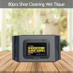 [80pcs] Shoe Cleaning Wipes - Quick Wet Tissue for Sneakers Leather & Sports Shoes Care Disposable Shoe Cleaner Wipes for Dirt & Stain Removal Convenient On-the-Go Shoe Cleaning Solution