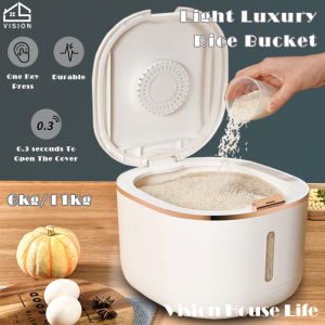 Vision 6kg/11kg Rice Bucket Household Rice Storage Box Sealed Rice Storage Container Kitchen Flour Grains Sealed Dispenser Anti-moisture and Insect-Proof
