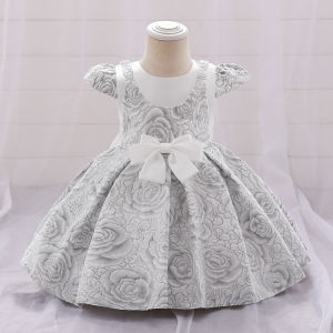 Mqatz tiệc sinh nhật Dresses Cho 12M Bé Gái hoa giáng sinh Hoa nơ to áo cưới Trẻ Em Màu Hồng Trang Phục Chính Thức Gala Trang Phục L2159XZ