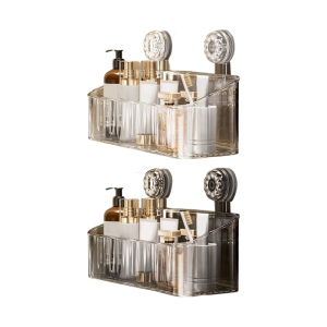 Vacuum Suction Bathroom Organizers for Small Spaces Holds Shampoo Conditioner Skincare Products Sturdy Designs