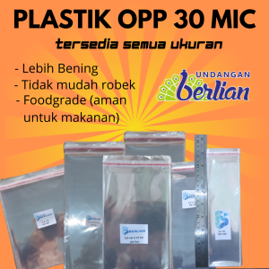 (100 LEMBAR) Plastik OPP Seal 7x10 Cm Tebal 30 Mikron / Plastik Opp Tebal Plastik Kemasan