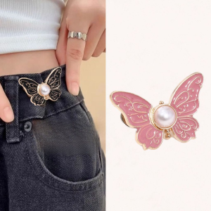 Butterfly buttons waist for womens skirt jeans adjustable waist buckle top clip buckle