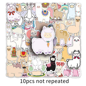 50PCS Cartoon Cute Alpaca Sticker Cute Animal Decal Children Girl Waterproof Vinyl Sticker