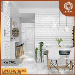 Kawaii Wallpaper - 10 meter x 70cm 1gulung Wallpaper Dinding 3D Brick Solid Color Character / wallpaper 3D Foam tebal 3mm  High Quality
