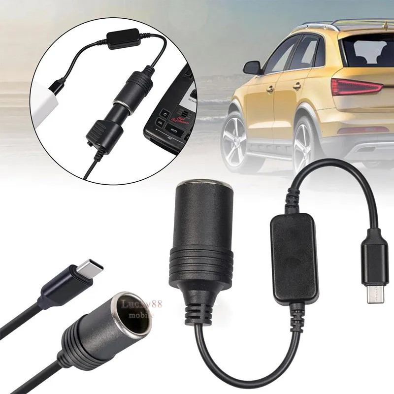 convert cigarette lighter to usb port 5V 12V Socket Type C Male to Female Cigarette Lighter Adapter Converter Car Electronics Accessories C PD 20W Port USB Lighter Socket 12 Volt Usb