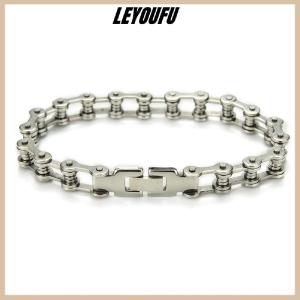 LEYOUFU Punk Stainless Steel Bracelet Men Biker Bicycle Motorcycle Chain Bracelets 8.5