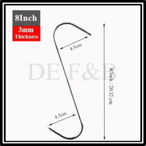 【DE F&B】5/6/7/8 Inch 5pc/pkt Meat S Hooks with Sharp Tip for for Hanging Meat Beef Sausage Ribs | 牛肉钩S形钩猪肉钩S型挂肉钩烤鸭鸡配件