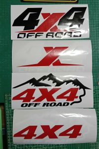 4x4 OFF ROAD 1.  PICK UP TRUCTS MULTICAB VAN MINI VAN   VINYL STICKERS DECALS AND CUT-OUTS. Mock-up and actual pictures. COLOR: WHITE & RED BLACK & RED.Available in any size and color.