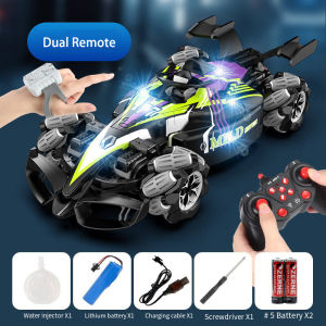 Remote Control Car Stunt Spray Toy Dual Remote Race Car RC Vehicles Monster Truck Gift for Kids