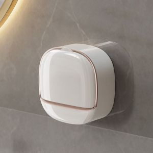 BEBA Wall Mounted Drain Soap Box Punch-Free With Lid Storage Rack High Quality Waterproof Soap Dish