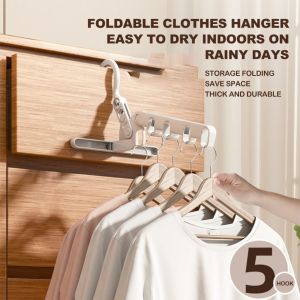 Penyangkut Baju Lipat untuk Perjalanan Folding Travel Clothes Hanger with 5 Holes Versatile Portable Wardrobe Solution Baju Gantung Lipat