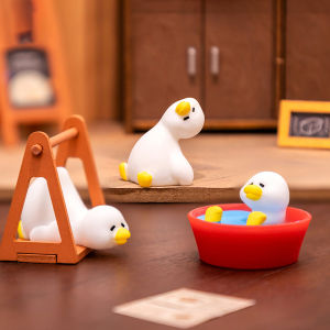 [Eqrbtl] Miniatures Figurines Cute White Duck Animal Micro Landscape Ornaments For Home Desk Decoration Gardening Accessories