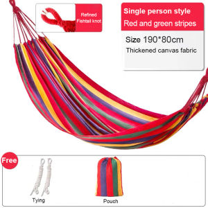 Portable Cotton Rope Outdoor Hammock with Storage Bag Foldable Cradle Hammock Heavy Duty for Camping Backyard Travel