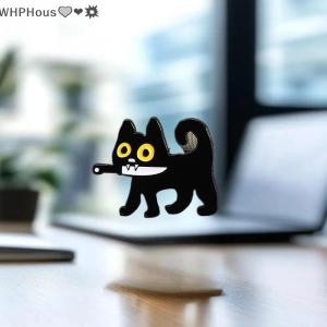 WP💓💛💖 Japanese Cartoon Black Cat Series Alloy Brooch Metal Badge Lapel Pins Badges On Backpack Pines