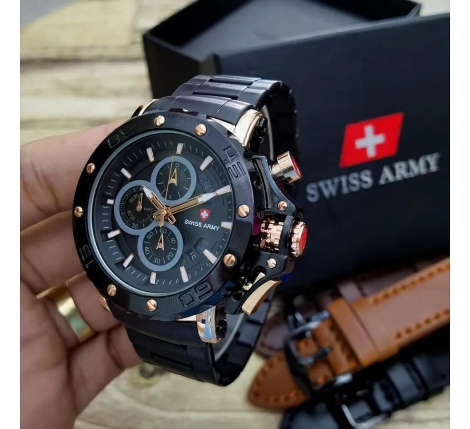 SWISS ARMY ORIGINAL CRONO AKTIF SA20187 JAM TANGAN PRIA FORMAL