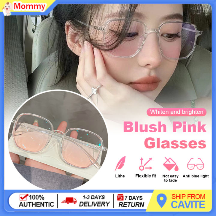 Fashion Gradient blush pink glasses Anti-Radiation Computer Glasses Women's  Glasses