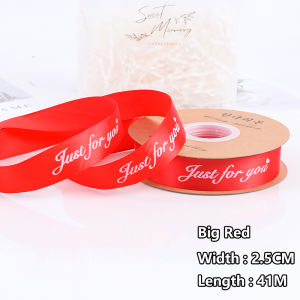2.5cm (45 Yard/Roll) Ribbon Just For You Romantic Gift Packaging Wedding Decoration Letter Ribbon