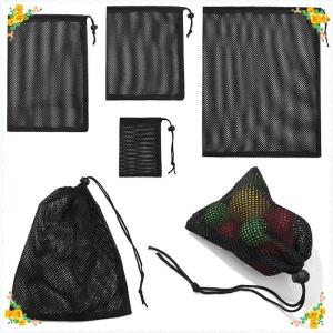 🔥【Special price】🔥🔥[ FLASH SALE ] Black White Durable Mesh Drawstring Bag Storage Pouch Multi Purpose Home Travel Outdoor Activity Laundry Bag Stuff Sack