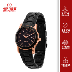 Mirage Watch Jam Tangan Analog Klasik Wanita Hitam Rosegold TS 8137 L Anti Karat Garansi 1 Tahun
