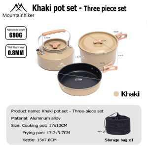 MOUNTAINHIKER Camping Cookware Kit Camping Cooking Set aluminum Tableware Travel Picnic Set Outdoor Cook Pot Frying Pan Periuk Masak