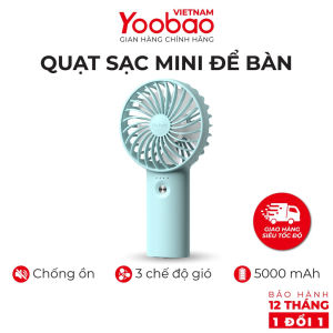 Quạt sạc mini cầm tay tiện lợi YOOBAO F3-F3 Pro pin 3000mAh/6000mAh - Thiết kế nhỏ gọn tích hợp cổng sạc dự phòng