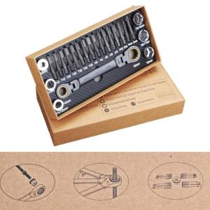 1 Set Ratchet Wrench Screwdriver Tool Set Portable Mini Screwdriver Bits Wrench Socket Kit Auto Repairing Hand Tools