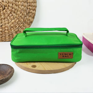 Lunch bag polos tas bekal makanan persegi panjang tas kotak makan thermal anak ke sekolah ke kantor