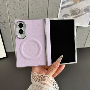 For Samsung Galaxy Z Fold 8 Ultra Case Luxury PU Leather Skin Wireless Charging Protect Back Cover For Z Fold 8 7 Shell