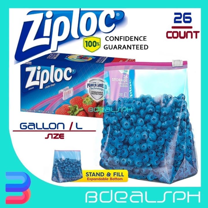 Ziploc Food Storage Gallon Large Slider Bags In New Power Shield