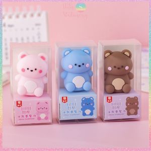 HOTIS Chuốt chì hoạt hình silicon 3D ngộ nghĩnh đồ gọt bút chì hình thú có móc khóa - Tặng kèm gôm 4B