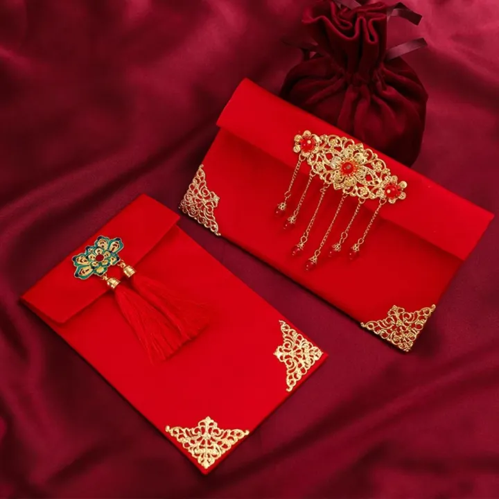 ZYJC SHOP bao lì xì đám cưới bao lì xì 2026 bao thư đựng tiền Lụa giả ...