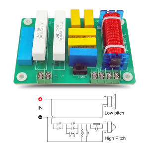 400W 4-8 Ohms 2 Way Speaker Audio Frequency Divider Treble Bass Speaker Crossover Module for Home Theater Audio Modification