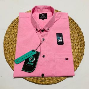 kemeja pria polos lengan pendek premium