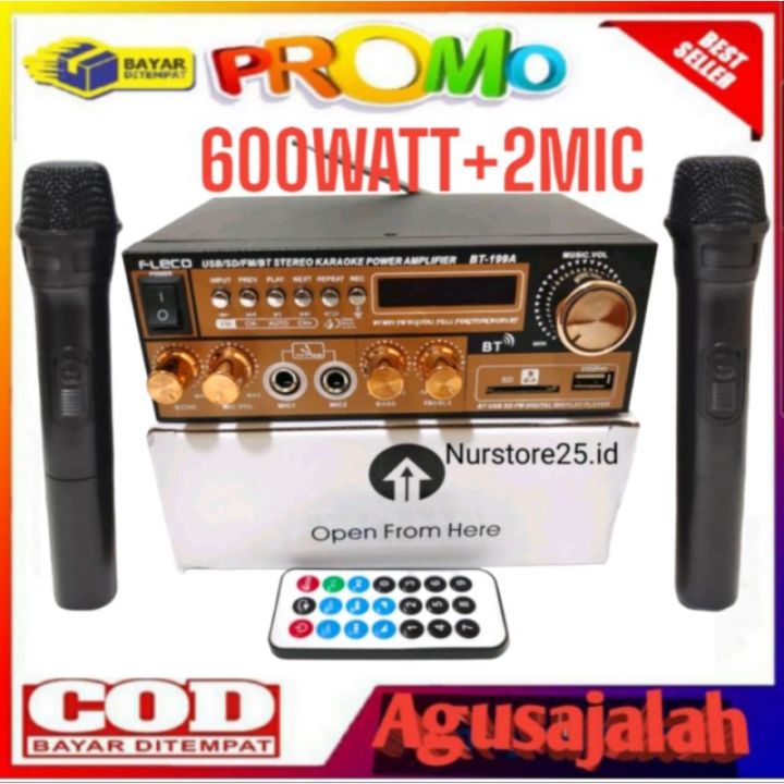 BONUS MIC-2 Power Amplifier bluetooth subwoofer 600 watt home