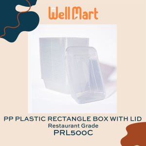 Wellmart 50pc/pack Rectangular Microwavable Food Container in 500ml750ml1000ml Restaurant Grade
