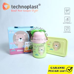 Technoplast Paket Gift Set SCHOOL Kisses Cuddle Lunch Box & Botol Air