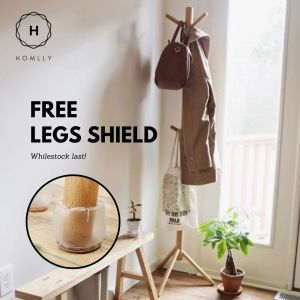 Homlly ika Wooden Clothes Coat Rack