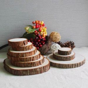 Natural Wood Coaster Unfinished Bulk Rustic Round Coaster for Drink Coasters Crafts DIY