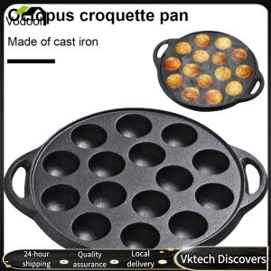 【Vodool】 Iron Takoyaki Pan 15 Holes Nonstick Takoyaki Grill Pan Plate Home Cooking Baking Forms Tray for Baking Cooking