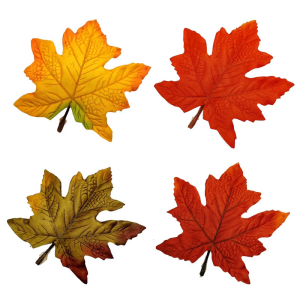 10PCS Bright Colored Faux Maple Leaf Models With Natural Texture For Home Decors And Seasonal Displays