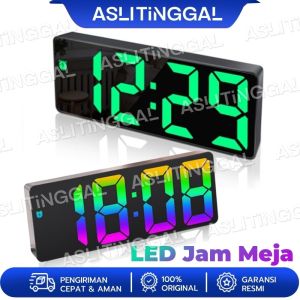 Jam Digital LED Warna Rainbow / Jam Alarm Jam Meja Digital Led Weker Table Tidur Digital Alarm Clock 3D Modern Snooze Mode Kecerahan Jam Meja LED Digital Mirror Alarm Design Simple & Elegan Ukuran Pas Dengan Layar