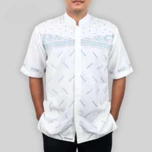 Baju Koko Lengan Pendek Pria Polykatun Putih Medium Jumbo