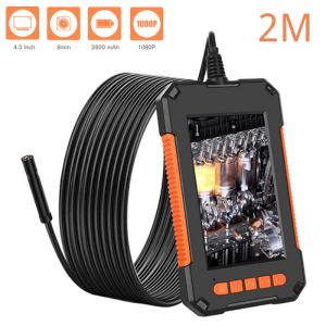 8mm Single Lens Industrial Endoscope 1080P 4.3 " IPS LCD Digital Inspection Camera With 8 LED For Car Sewer Checking